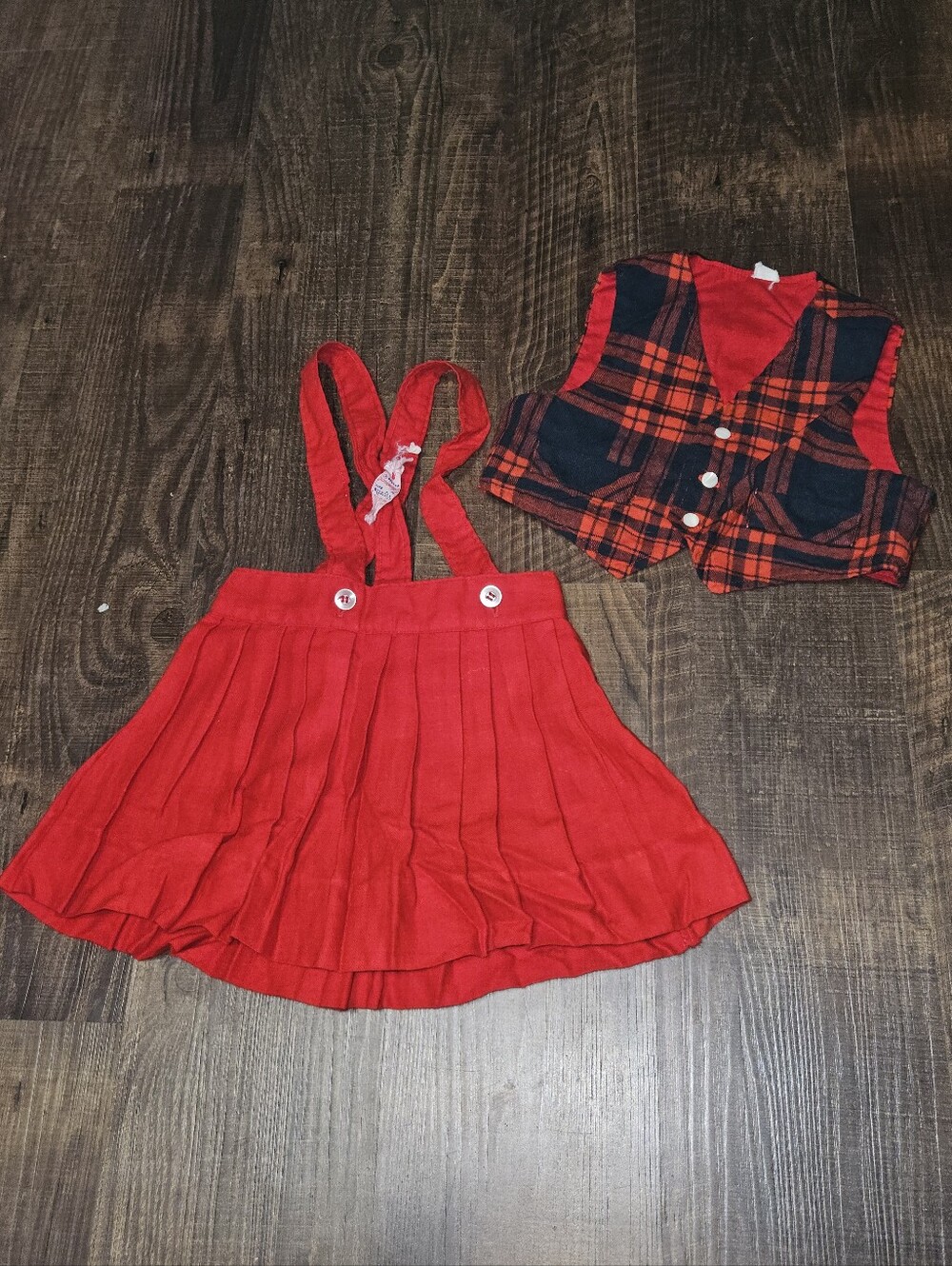 Vintage Viyella Plaid Vest And Matching Skirt Set